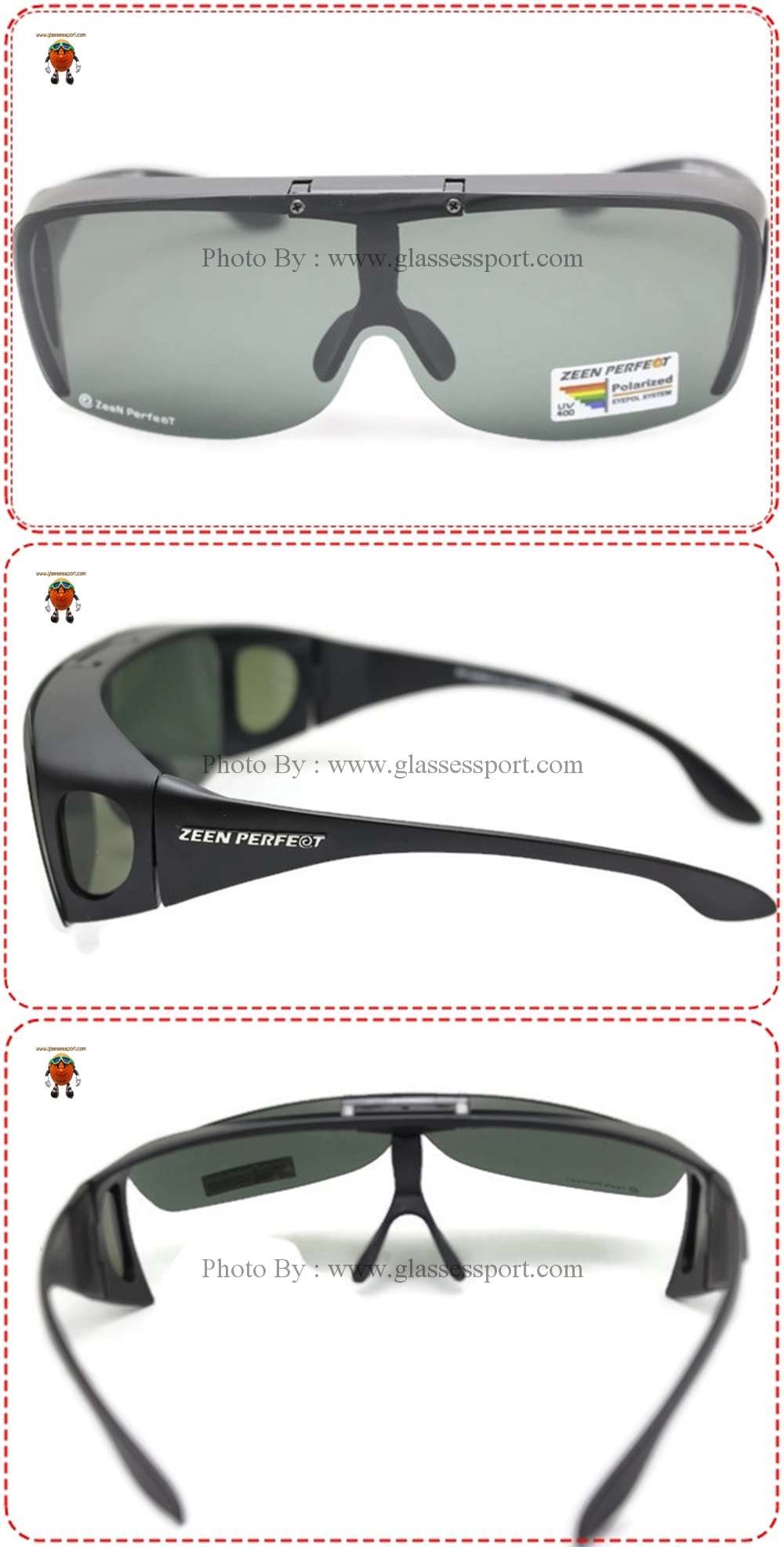 แว่นตาครอบสวมทับแว่นสายตา แบบ เปิด - ปิดได้ เลนส์ polarized golf